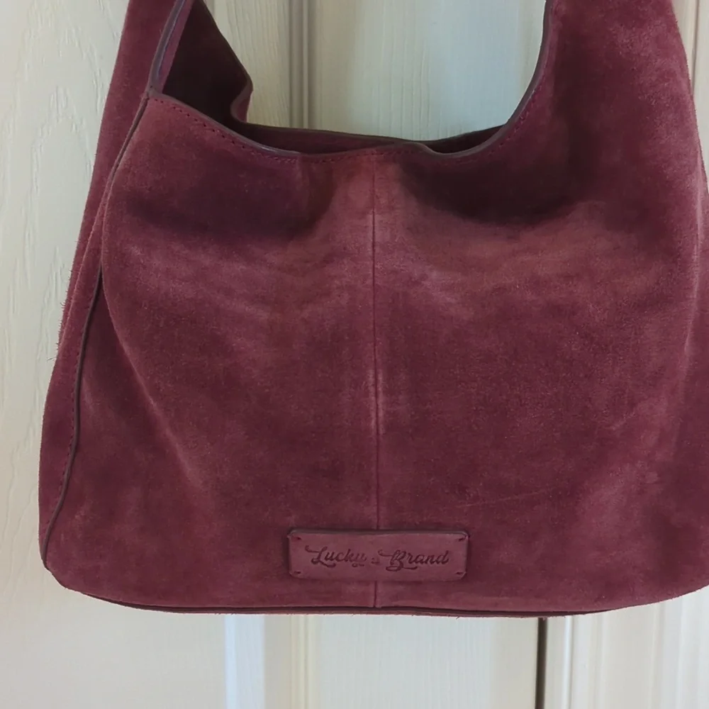 Lucky Brand Clem Suede Hobo Bag In Grapevine